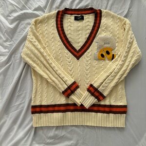 CIDER Cream V-Neck Sweater